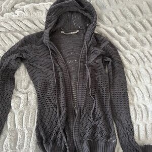 Athleta - Open-knit/crocheted look hoodie - resort wear! XS